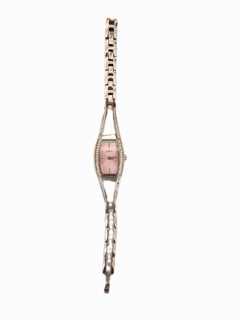 Guess Pink Mother of Pearl Crystal Bracelet Watch AS-IS Repair Parts